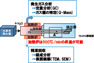 水蒸気導入型TG-DTA法を利用した反応解析